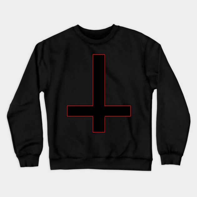 Inverted Cross Satanic Tee Crewneck Sweatshirt by GreenCowLand